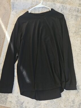Tezo Mens Classic Black Long Sleeve Crewneck Top XL